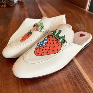 AUTHENTIC GUCCI princetown strawberry loafer mule